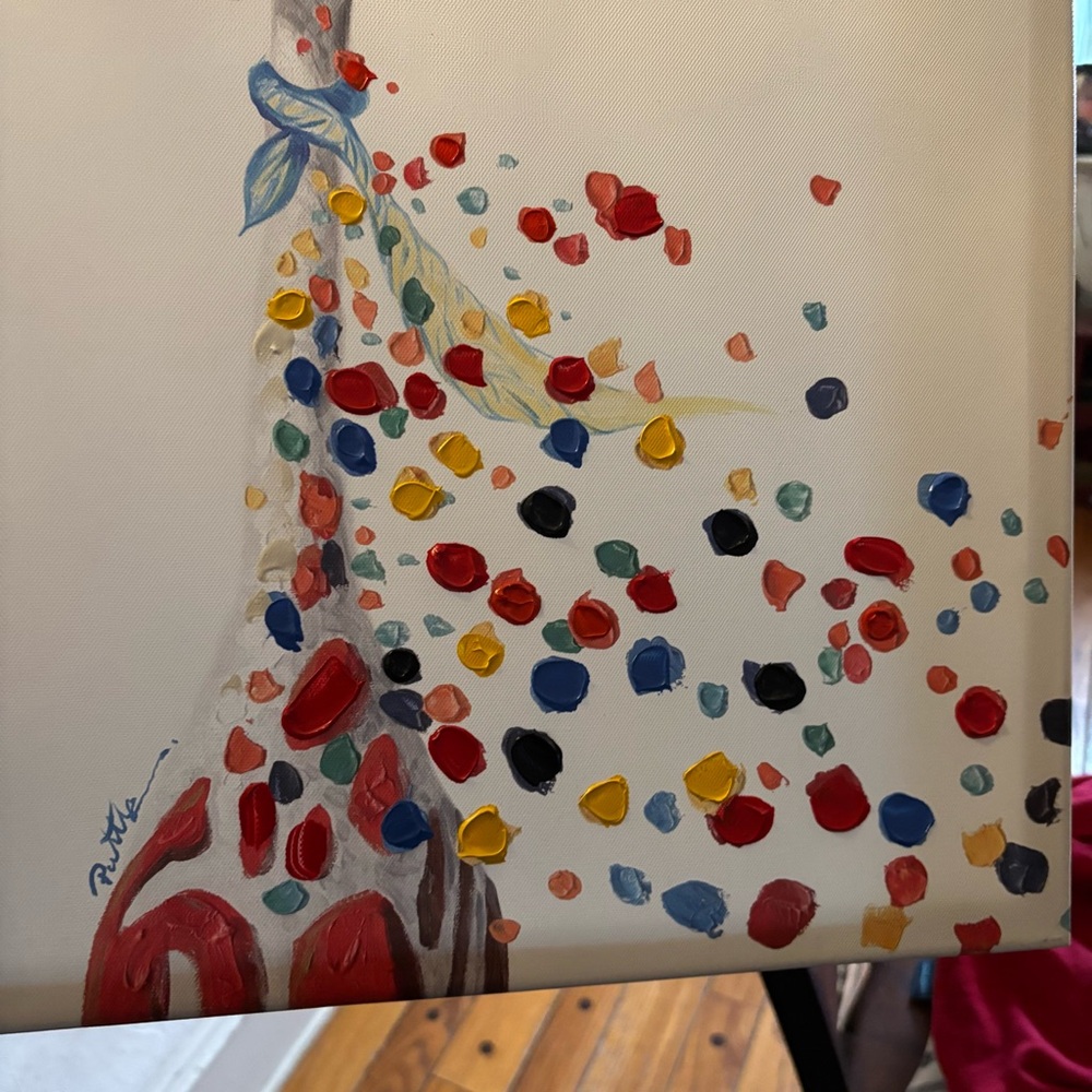Colorful Giraffe Canvas Art by Purttle - Picture 4 of 9